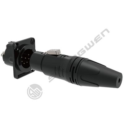 Male 7-Pin XLR Socket 3.5mm Gold Conductor IP40 Indoor Audio Cable Plug High Durability Shell Plating Durable Male Shell