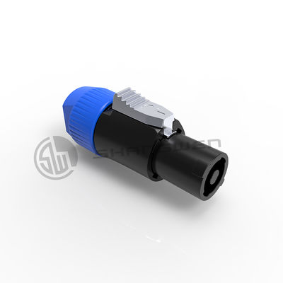 4-Pin Female Speaker Connector Glass Reinforced Alloy Nylon Housing with 3P Male for 6-15mm Cable Copper LED Wire Connections