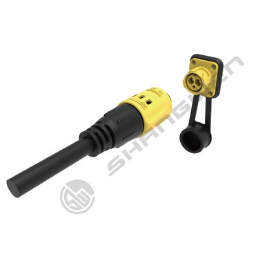 IP65 Quick Plug Output Push-pull Self-locking Yellow Industrial Female  Male Plug Power M19 Push Lock Waterproof 3 Pin Connector