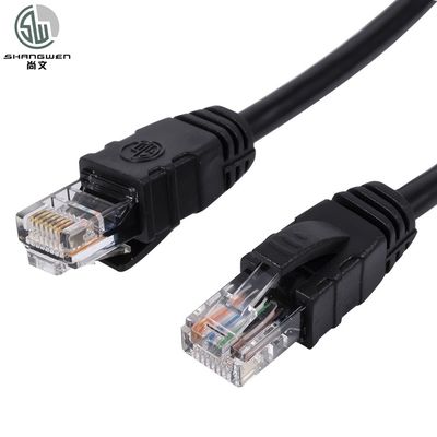 원형 Cat6a UTP 패치 케이블 24AWG 4 페어 블랙 / 게리 4P PVC 이더넷 케이블