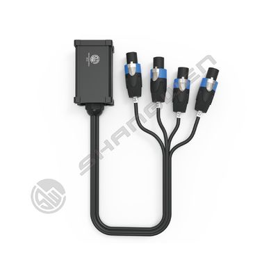 4 채널 4 핀 여성 커넥터 전기 유리로 강화 된 OEM OFC Loud Speaker 케이블과 Speakon Junction Box