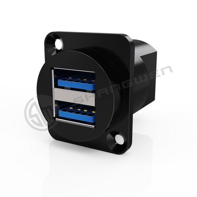 9핀 보호형 두 개의 포트 USB 타입 A/B 3.0 데이터 케이블 커넥터 사용자 정의 길이 플라스틱 ABS 하우징 오디오용 구리