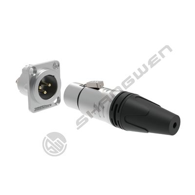 10A Rated Silver-Plated Female 3-Pin XLR Connector Waterproof Copper Contacts Factory DMX Thread Coupling Shell for Power