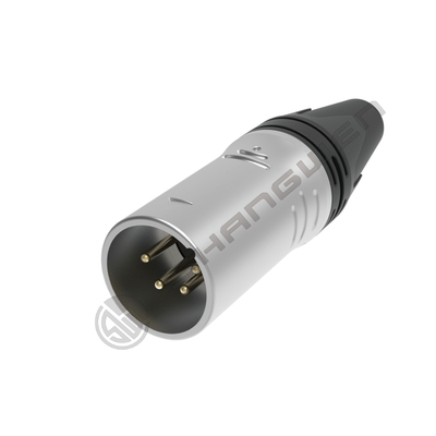 4극 XLR 4P 여성 커넥터 실내 오디오 IP40 보호 은장 콘택트 니켈장 셸 등급 전류 7.5a