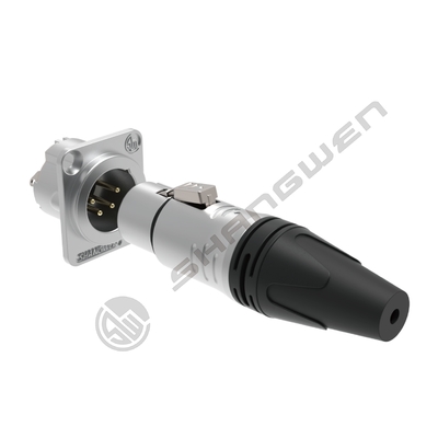 오디오 IP40 보호 XLR 마운트 커넥터 산업 전자제품의 은 4극 무선 DMX 케이블
