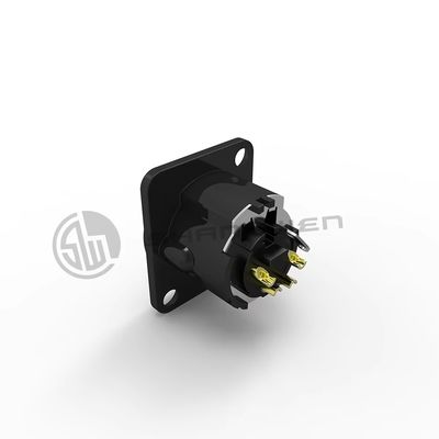 Male 7-Pin XLR Socket 3.5mm Gold Conductor IP40 Indoor Audio Cable Plug High Durability Shell Plating Durable Male Shell