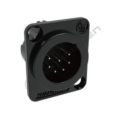 Male 7-Pin XLR Socket 3.5mm Gold Conductor IP40 Indoor Audio Cable Plug High Durability Shell Plating Durable Male Shell