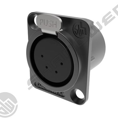 Black XLR Audio Video Female Connectors 4-Pin 4-Pole Plug Socket Zinc Alloy Housing Indoor IP40 Protection