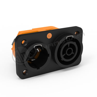 Ip65 Outdoor Power Female Chassis Connector Triple Core 2-in-1 Electrical Connection Lockable for Secure Wiring for Outdoor