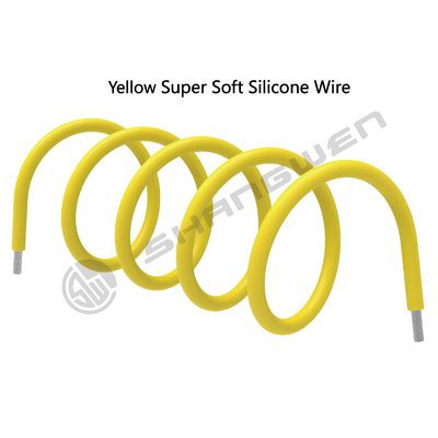 Silicone Wire Power Cord 10 AWG Tinned Copper Standard High-Temperature Hookup 10 Gauge Yellow Flexible Wire 1 Conductor