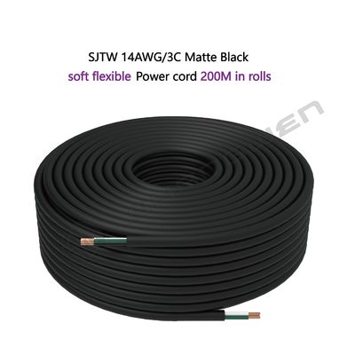 14awg 3Core SJTW 300V PVC Soft Power Cable Cord 14AWG 300V 3C SJTW 300V 105℃ 16AWG 3 Conductor SJTW PVC Soft Cord Cable