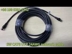 원형 Cat6a UTP 패치 케이블 24AWG 4 페어 블랙 / 게리 4P PVC 이더넷 케이블